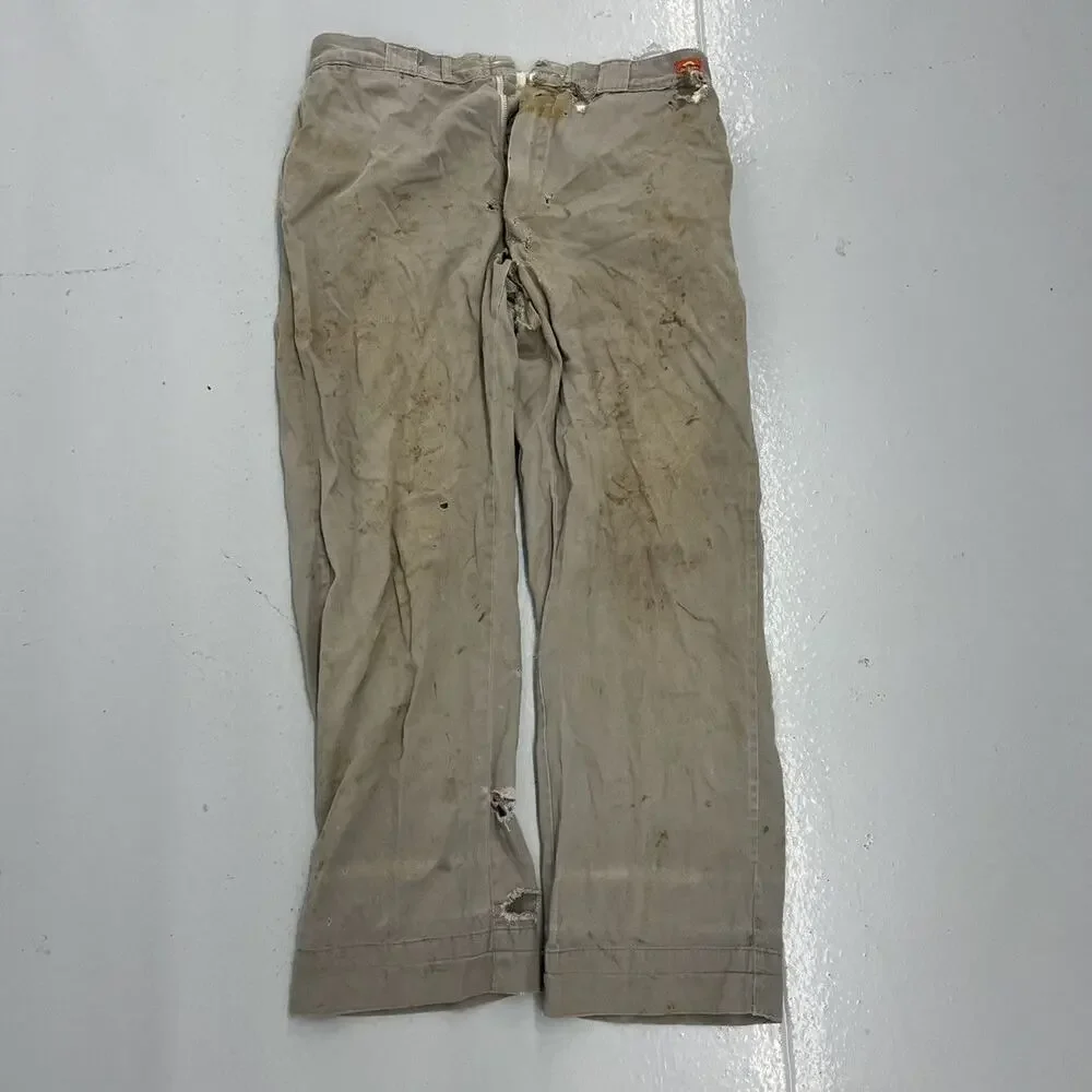 Vintage 60s Dickies Grey Sanforized Workwear Chinos 31x29 1960s True Vintage